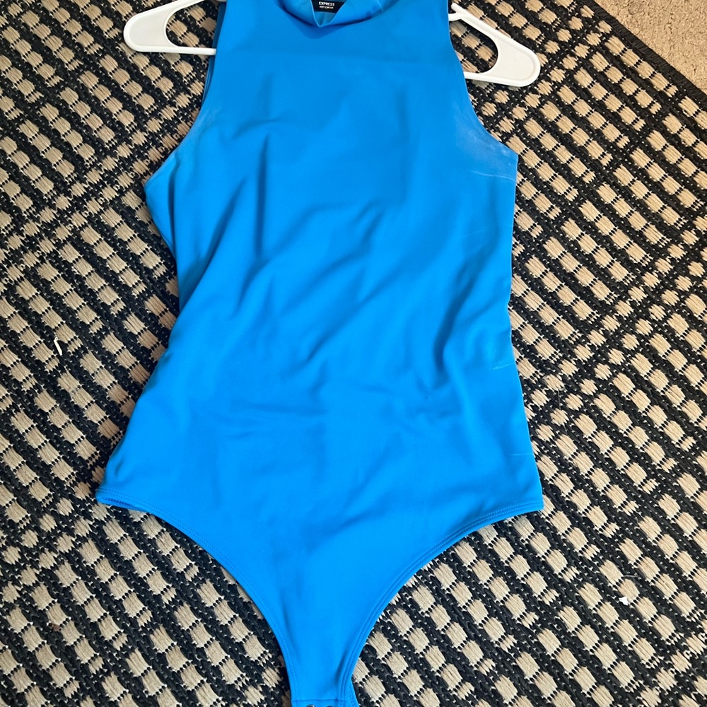 Woman’s Express Blue One Piece bodysuit top perfect for spring & summer Medium